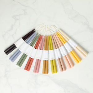 Alternative view of Dipped Petal 12 Taper Candle Pair. Set of 2