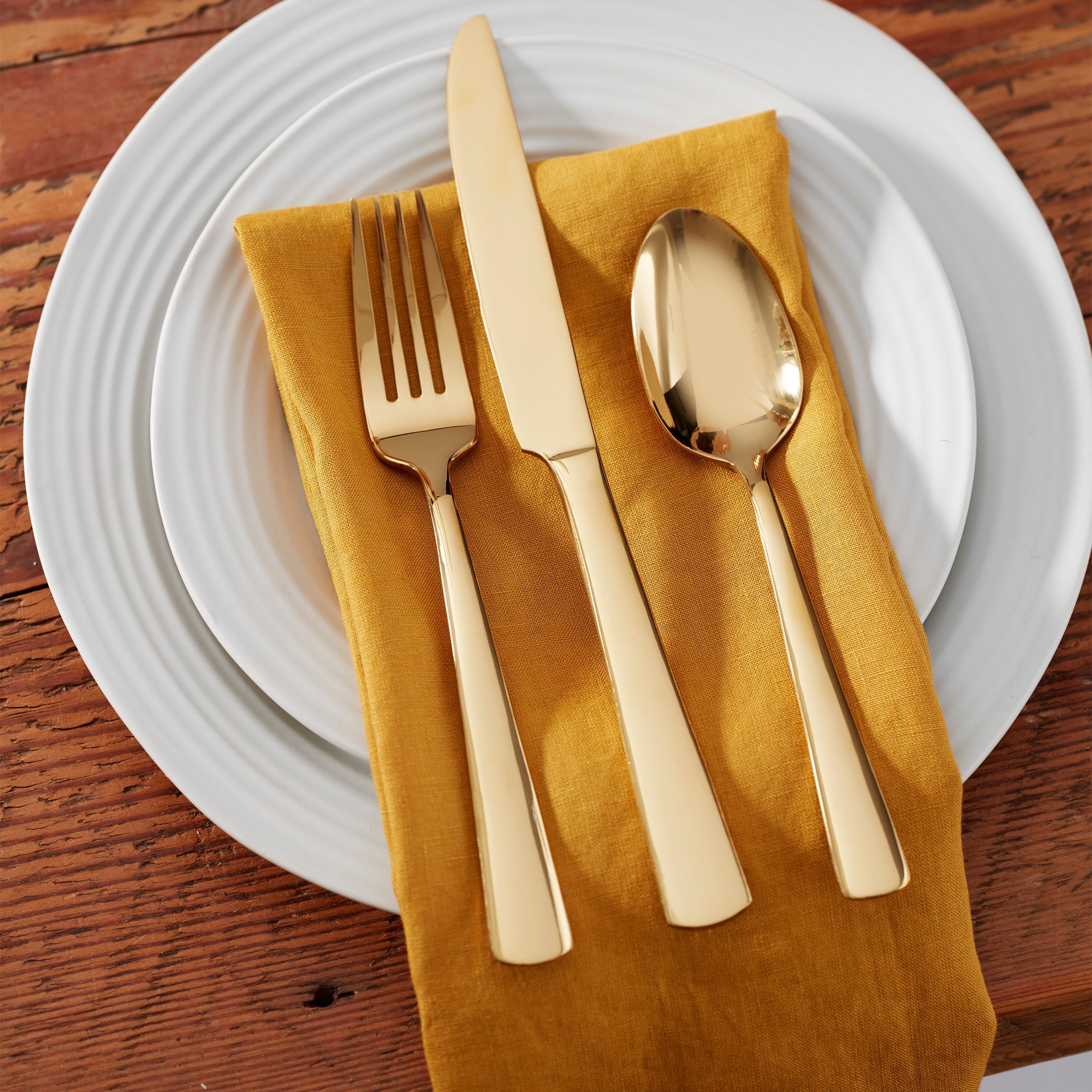 Aptitude Champagne Satin 20-Piece Flatware Set - Image 2