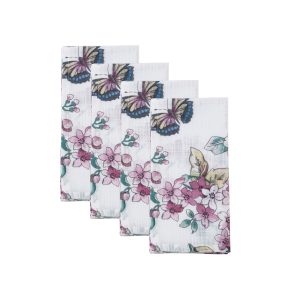 Butterfly Meadow Floral Dinner Napkins. Set of 4