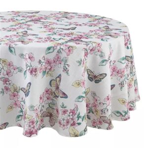 Butterfly Meadow Floral 70x70 Round Tablecloth