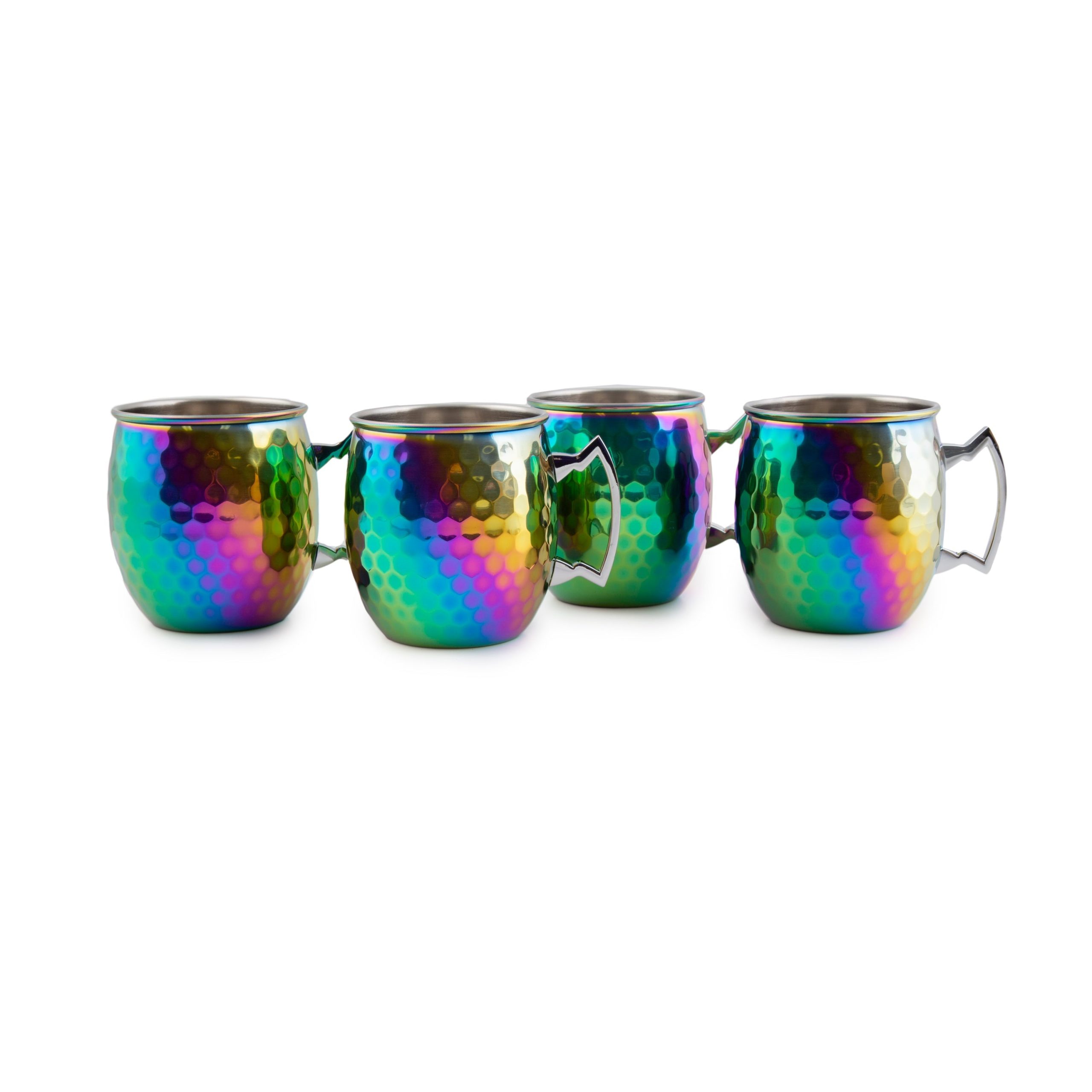 Hammered Rainbow Moscow Mule Mugs. Set of 4 - Image 3