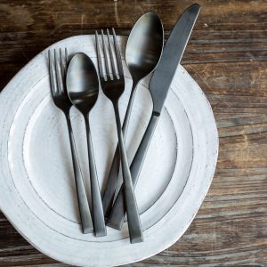 Alternative view of Marlise Black Satin 20-Piece Flatware Set