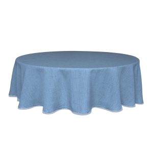 French Perle Solid Periwinkle 70x70 Round Tablecloth