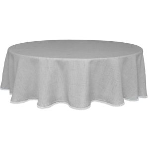 French Perle Solid Dove Grey 70x70 Round Tablecloth