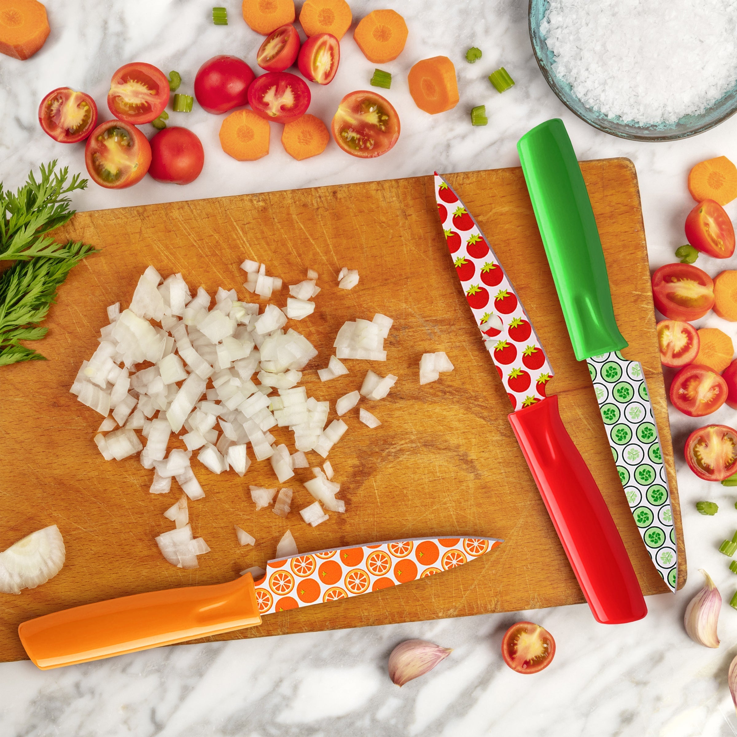 Printed Fruit 3-Piece Paring Knife Set - Image 3