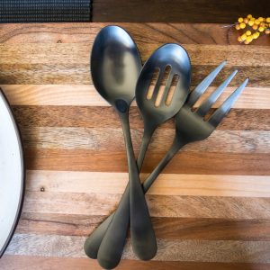 Alternative view of Rhiannon Black Satin 3-Piece Hostess Set
