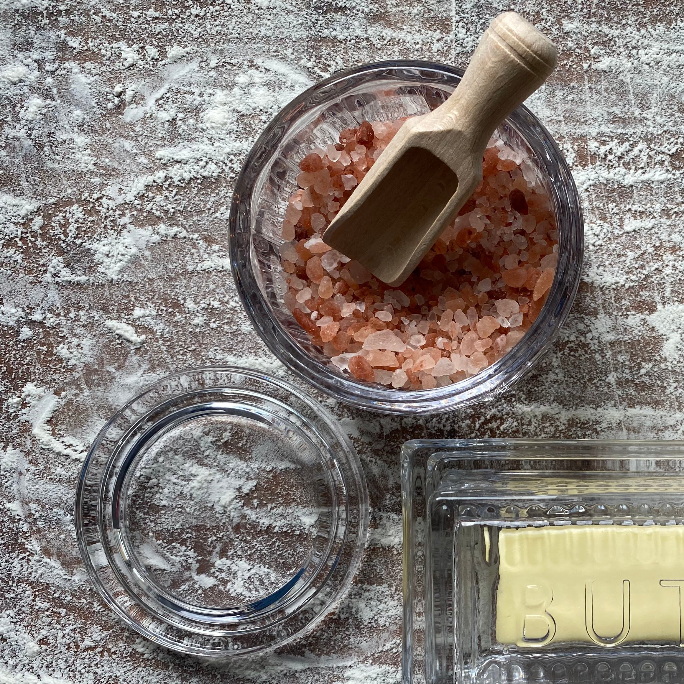 Glass Salt Pot with Scoop - Image 2