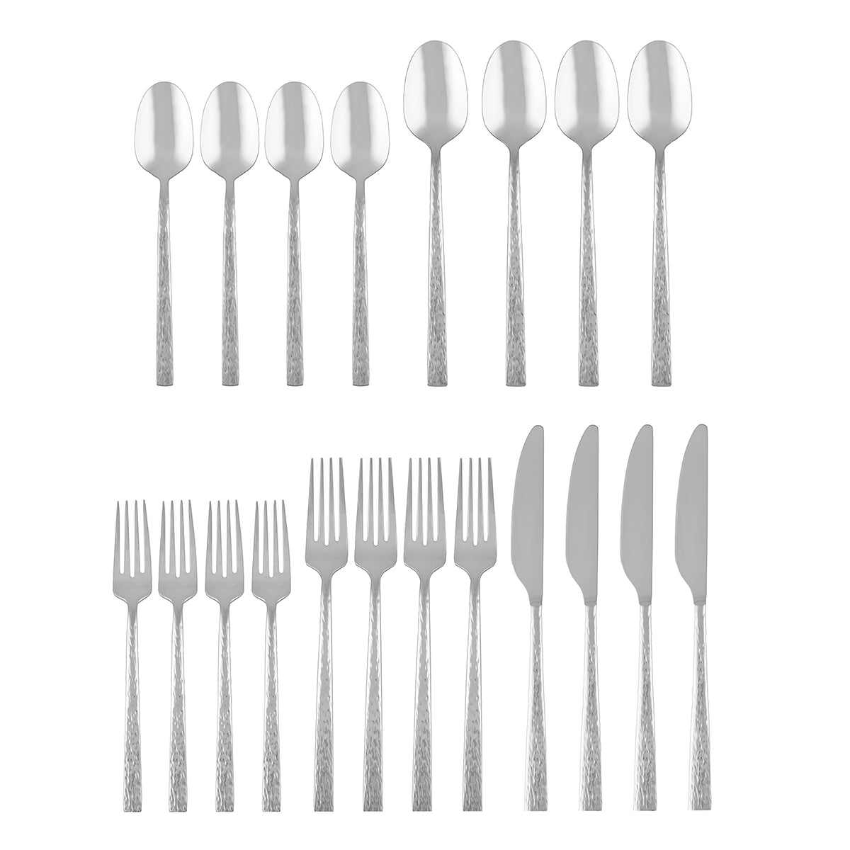 Inspire Hammered 20-Piece Flatware Set - Image 2