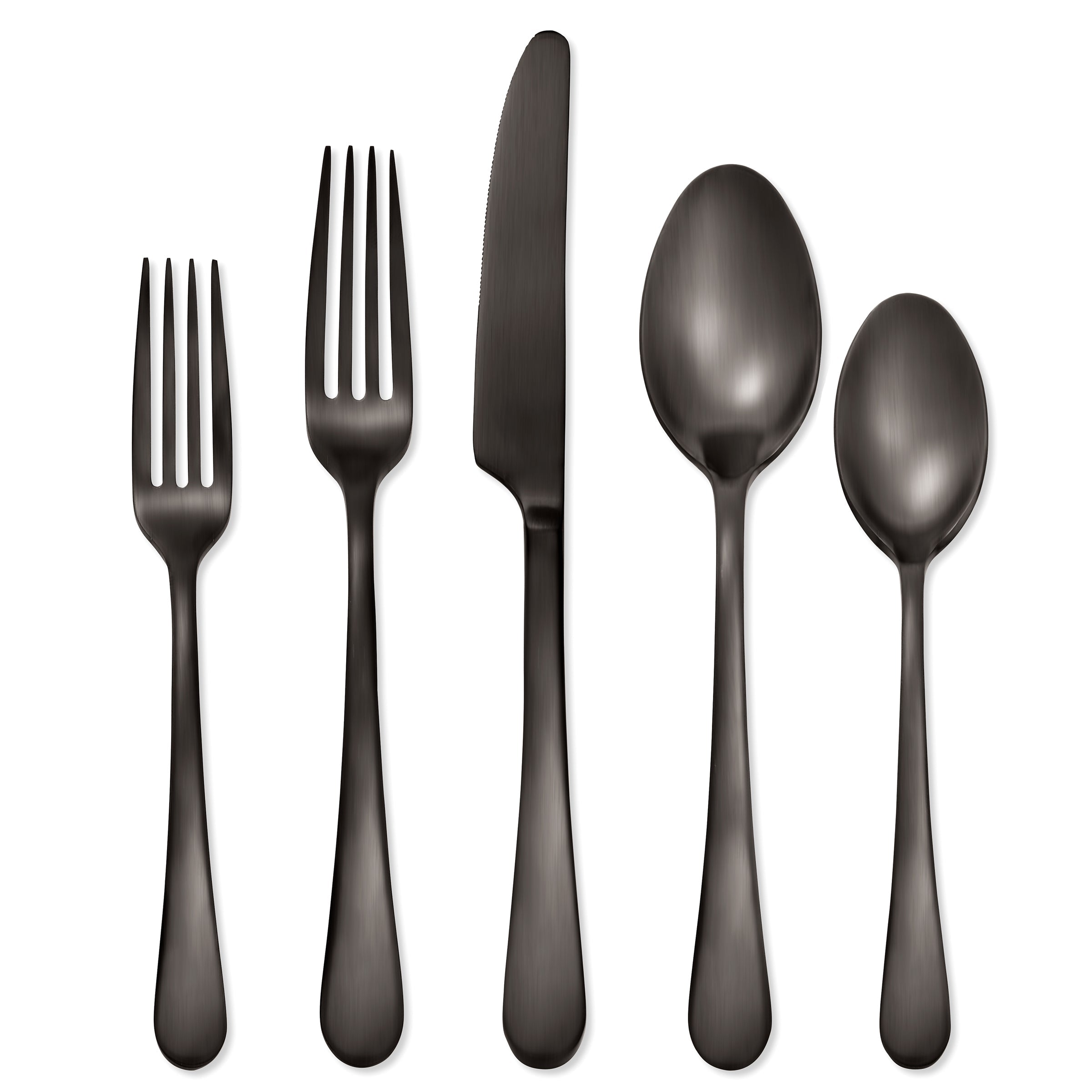 Mirabella Gunmetal Satin 30-Piece Flatware Set