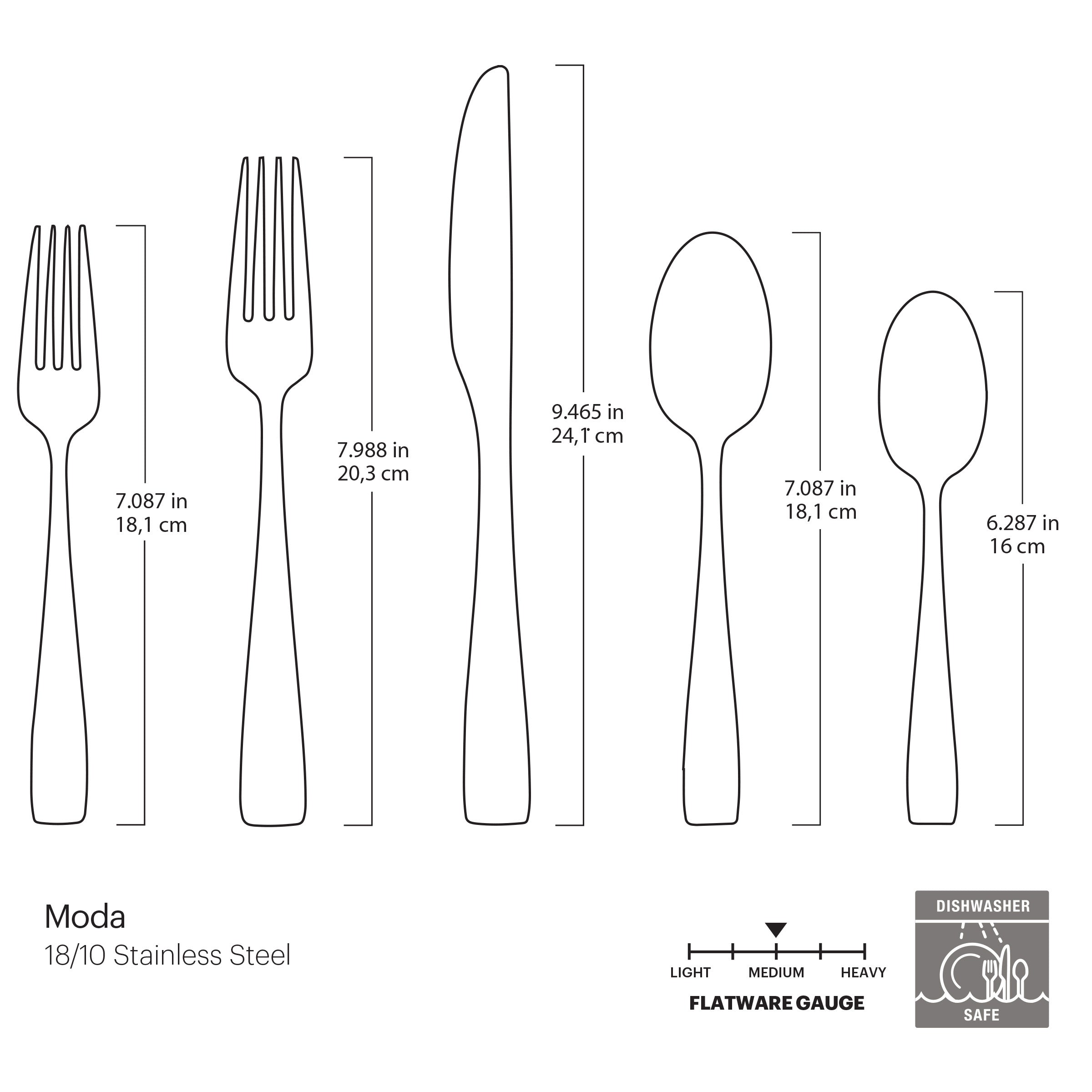 Moda Gold Satin 20-Piece Flatware Set - Image 6