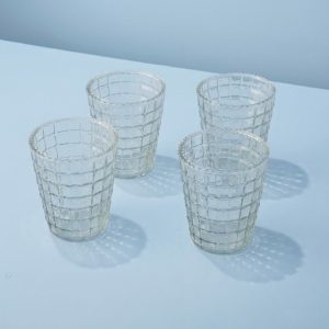 Ruffle Glass Lattice Tumblers. Set of 4