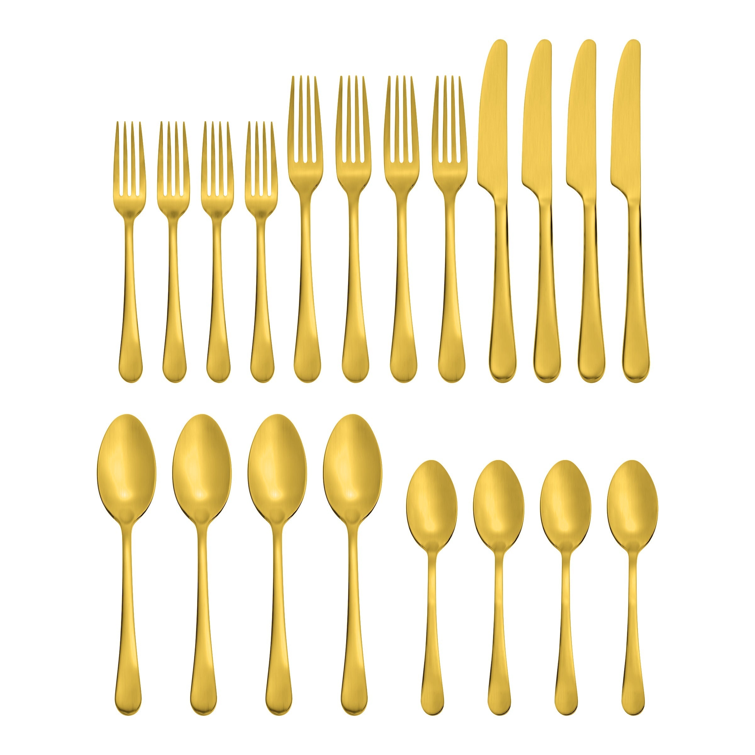 Mirabella Gold Titanium Satin 20-Piece Flatware Set - Image 4