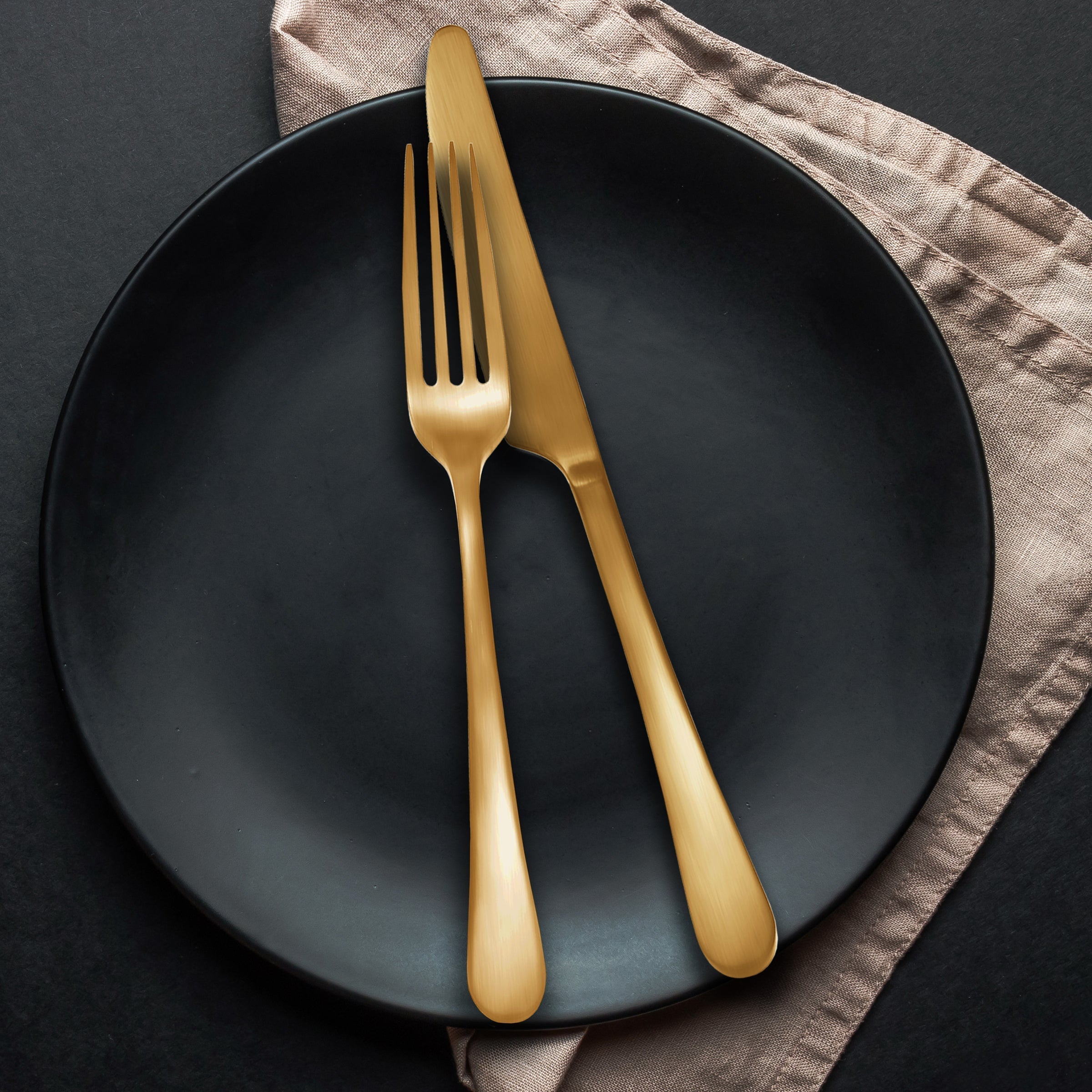 Mirabella Gold Titanium Satin 20-Piece Flatware Set - Image 2