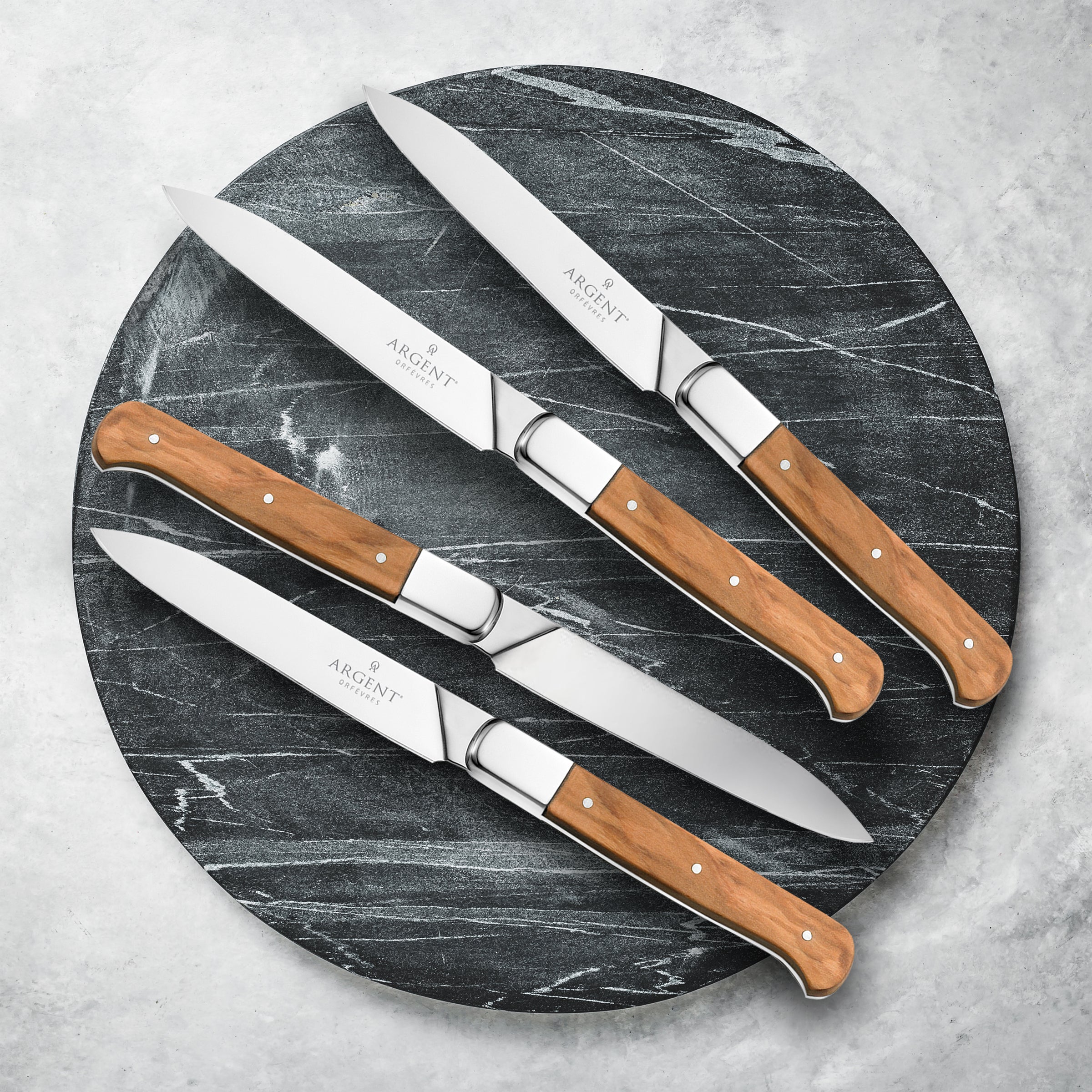 Argent Lynden Olive Wood Steak Knives. Set of 4 - Image 2