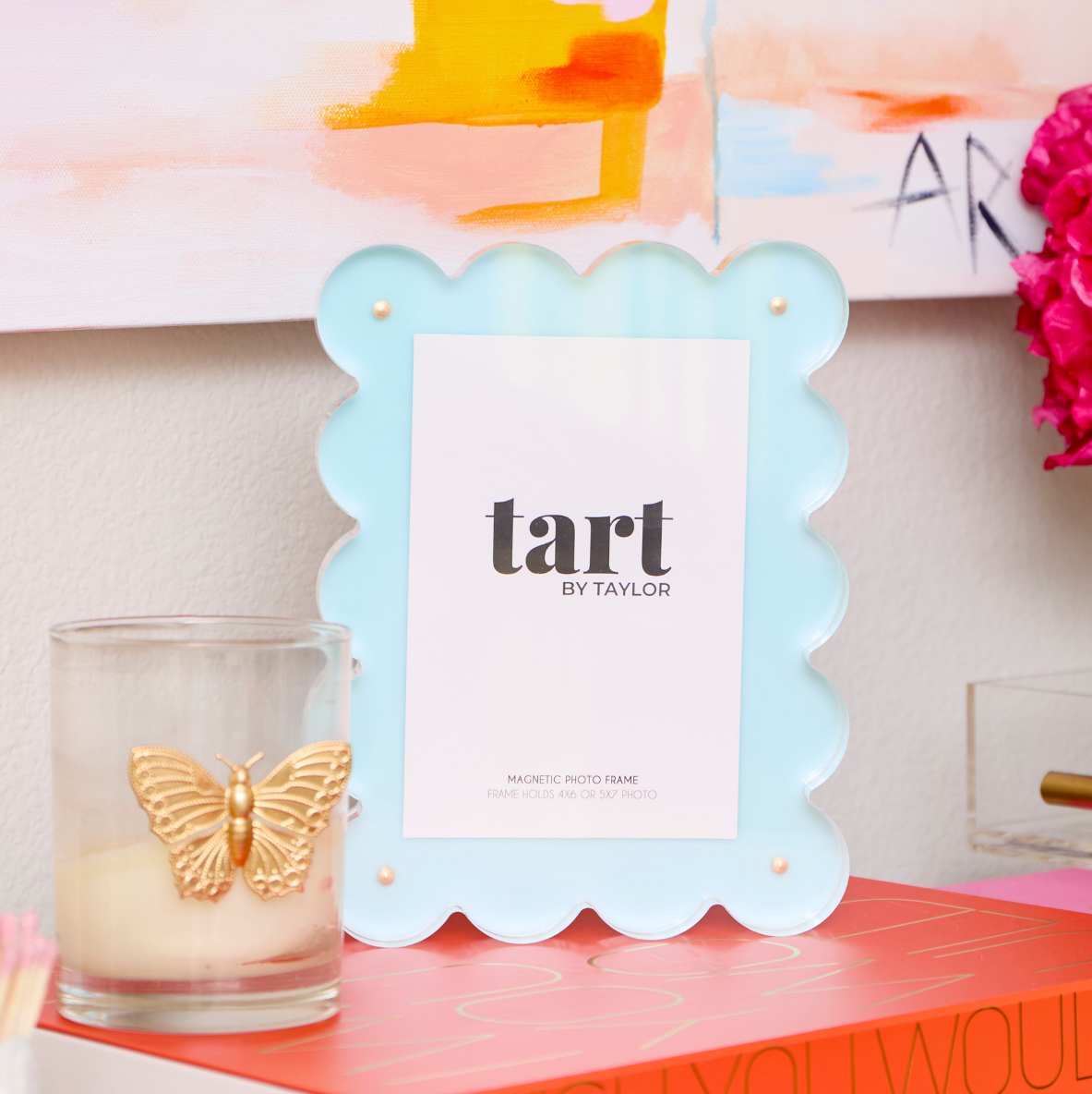 Seafoam Scalloped Acrylic Photo Frame - Image 2