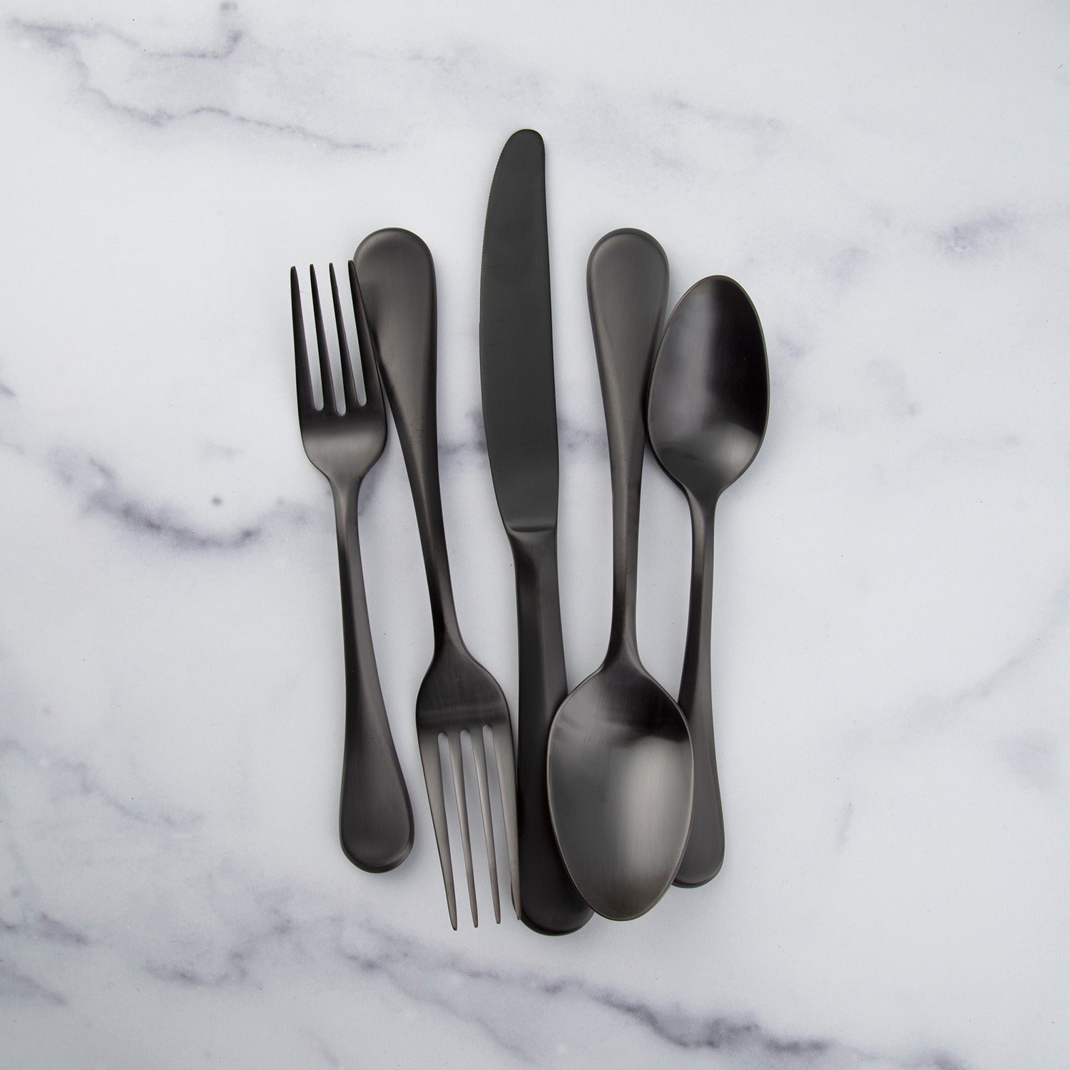 Eloquence Black Satin 20-Piece Flatware Set - Image 4