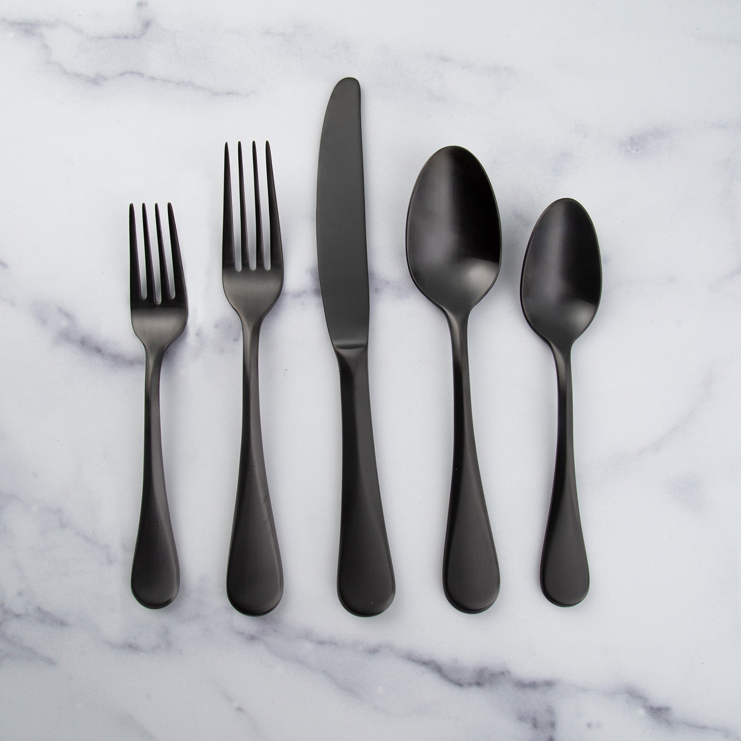 Eloquence Black Satin 20-Piece Flatware Set - Image 3