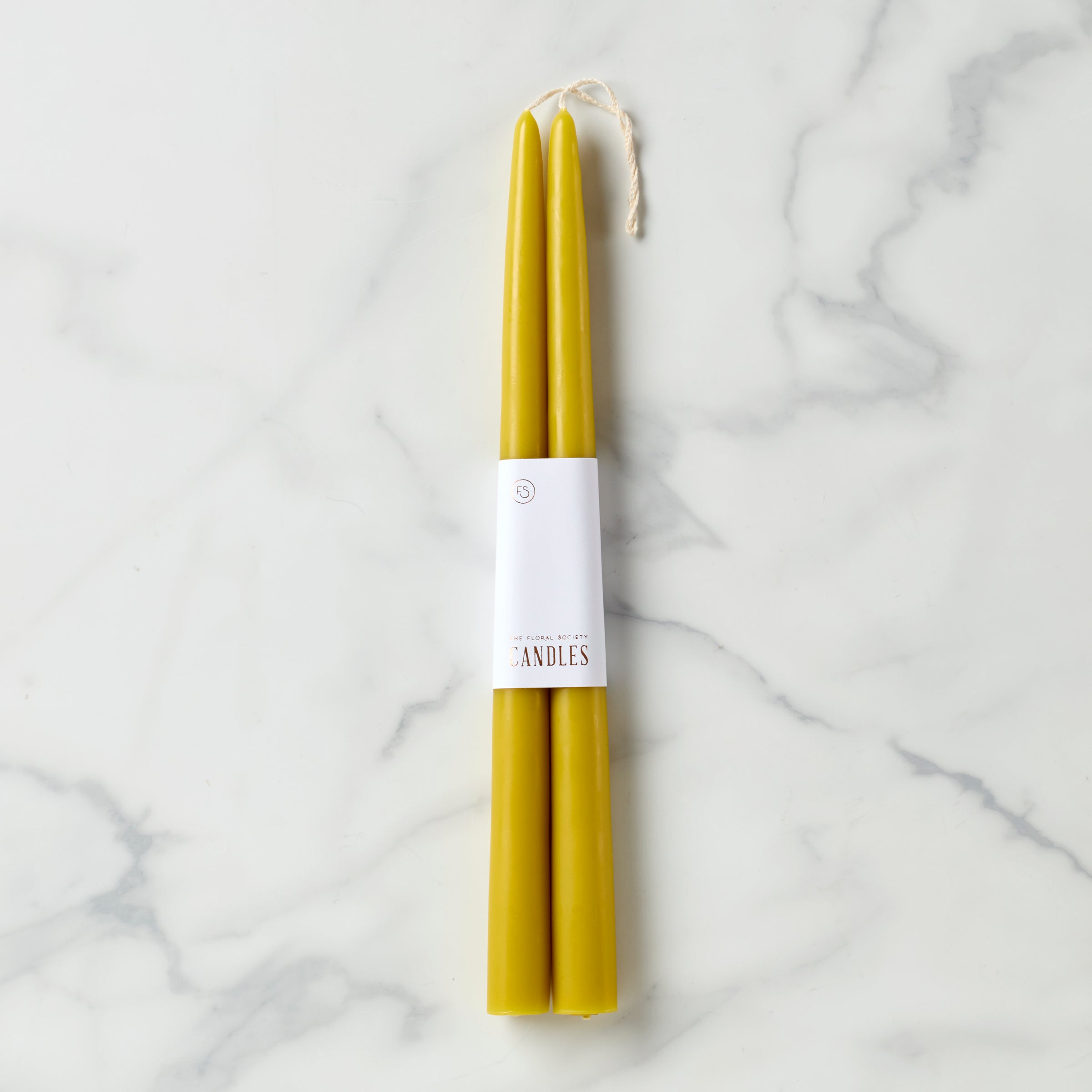 Dipped Citrine 12 Taper Candle. Set of 2