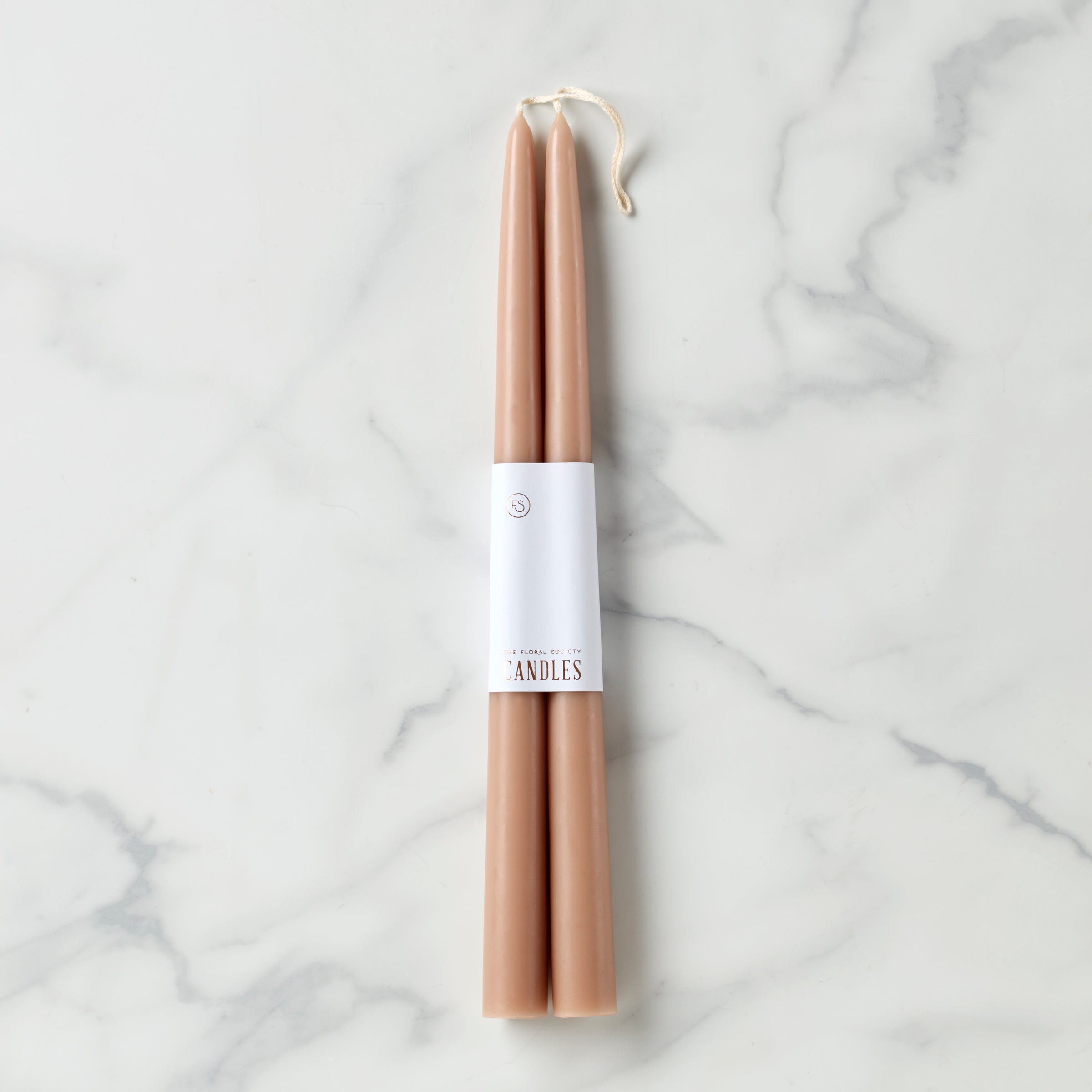 Dipped Greige 12 Taper Candle. Set of 2