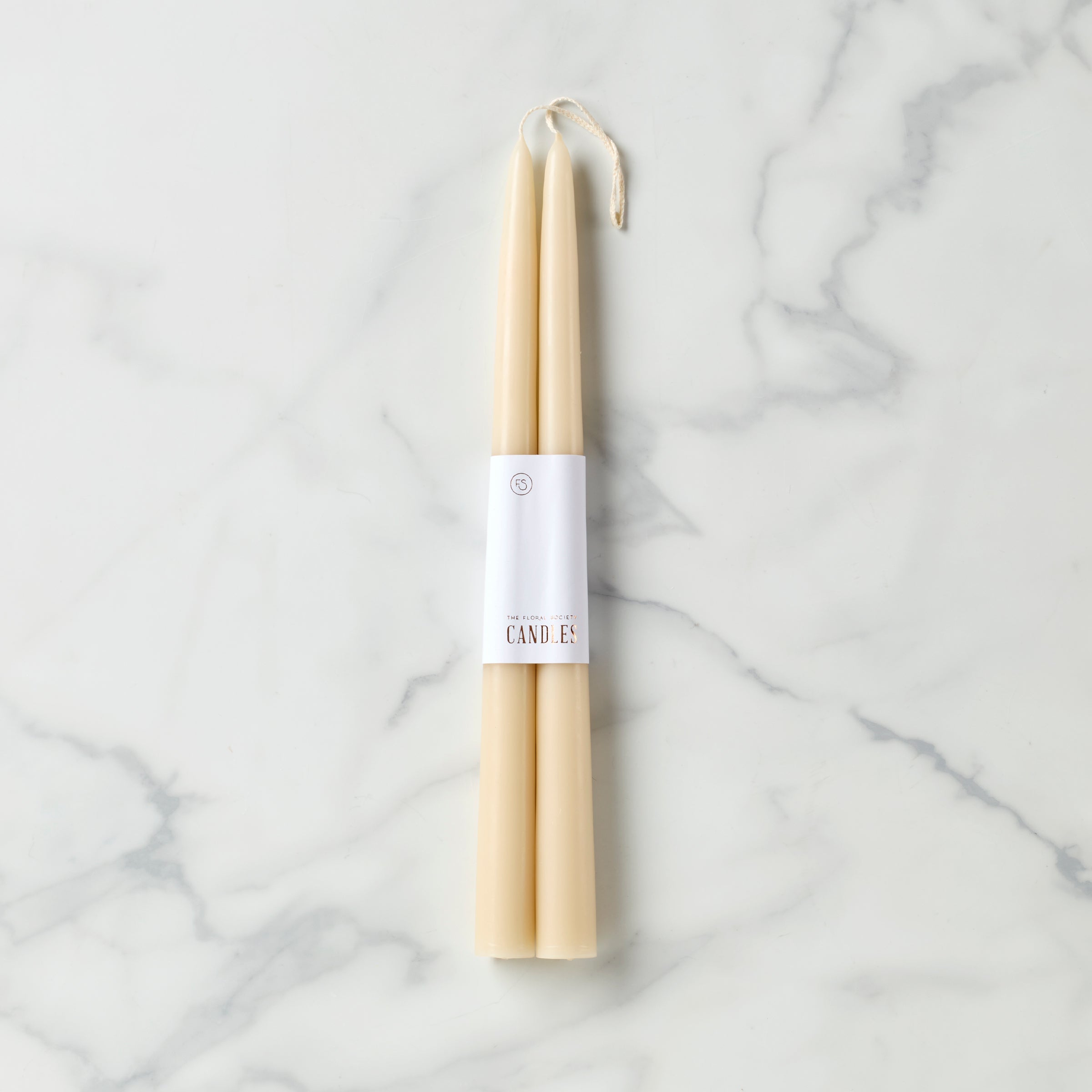 Dipped Parchment 12 Taper Candle. Set of 2