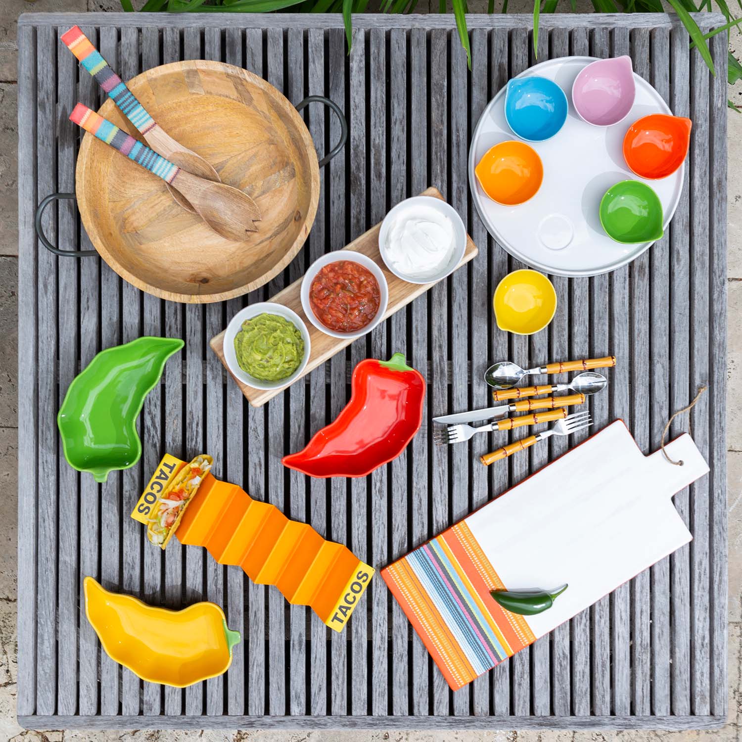 Bamboo Plastic Handle 20-Piece Flatware Set - Image 11
