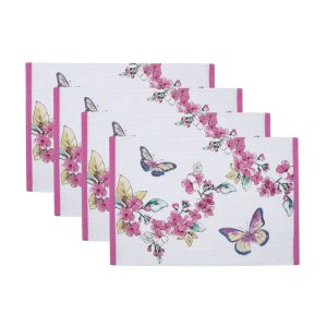 Butterfly Meadow Floral Placemats. Set of 4