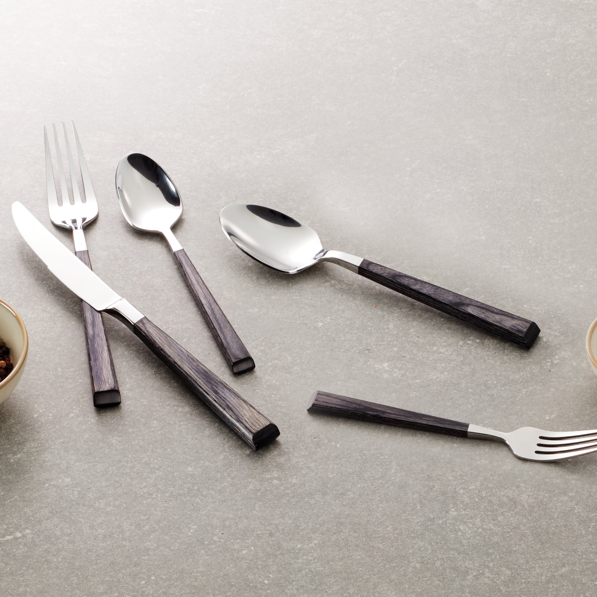 Coronado Charcoal 5-Piece Place Setting - Image 3