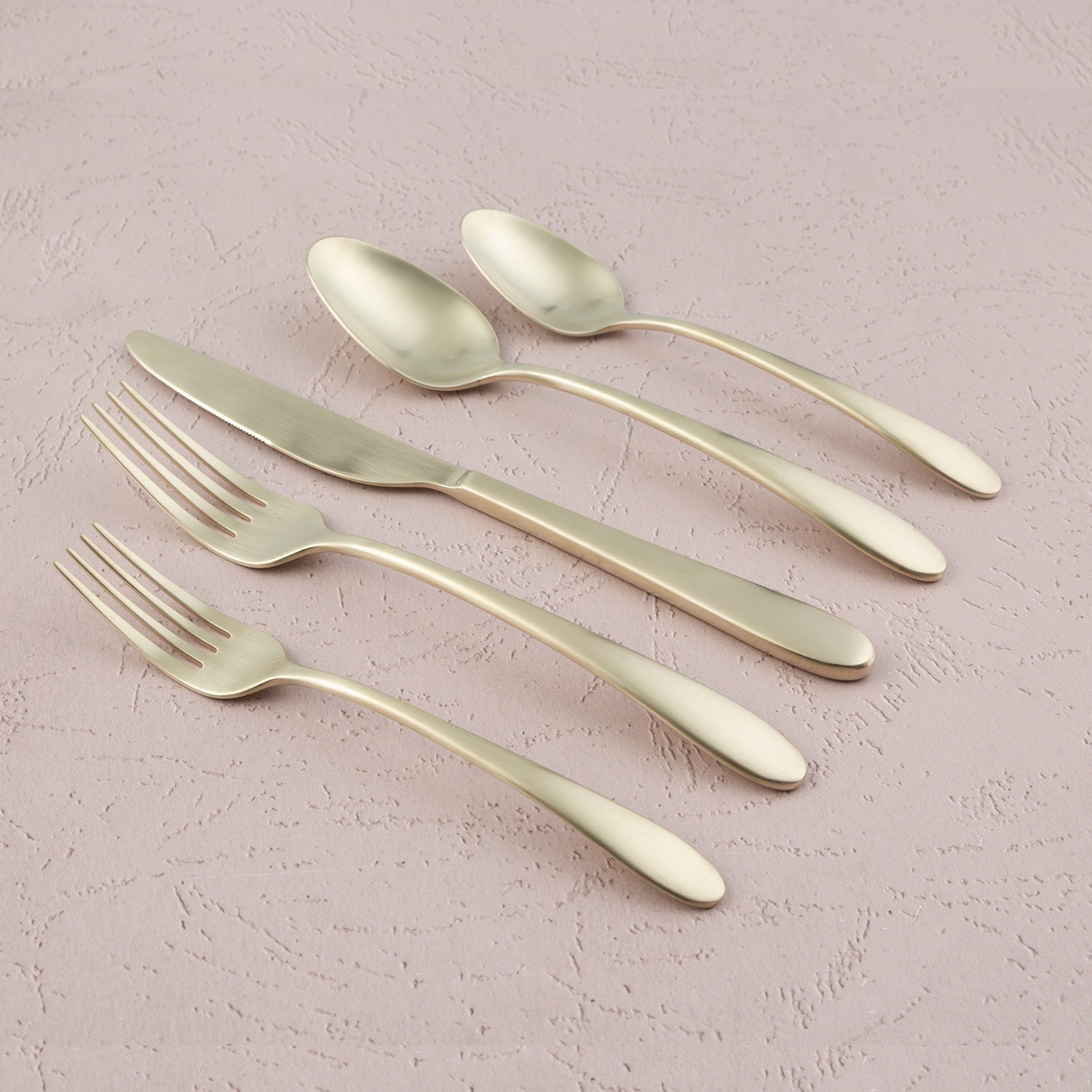 Poet Champagne Satin 20-Piece Flatware Set - Image 6