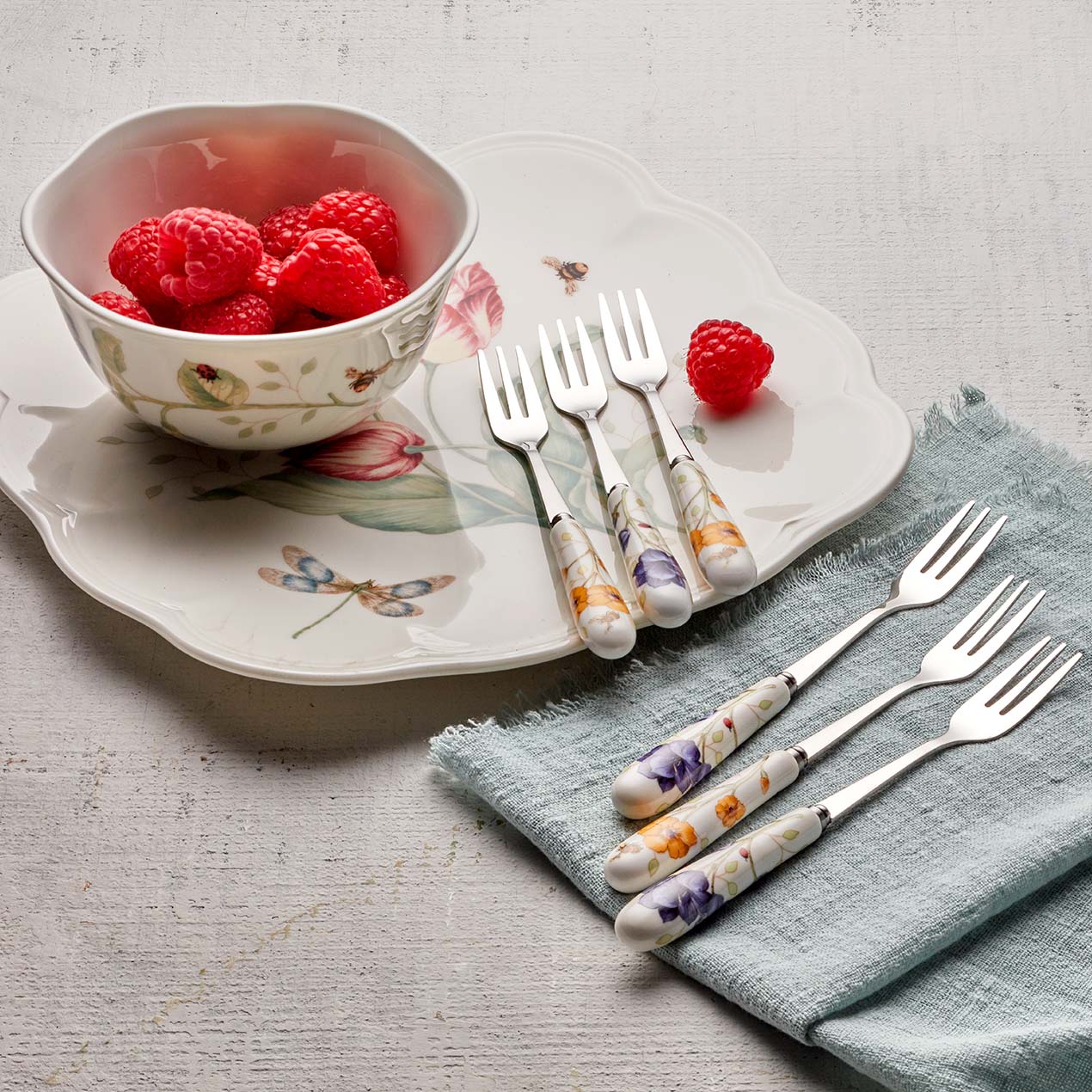 Butterfly Meadow Cocktail Forks. Set of 6