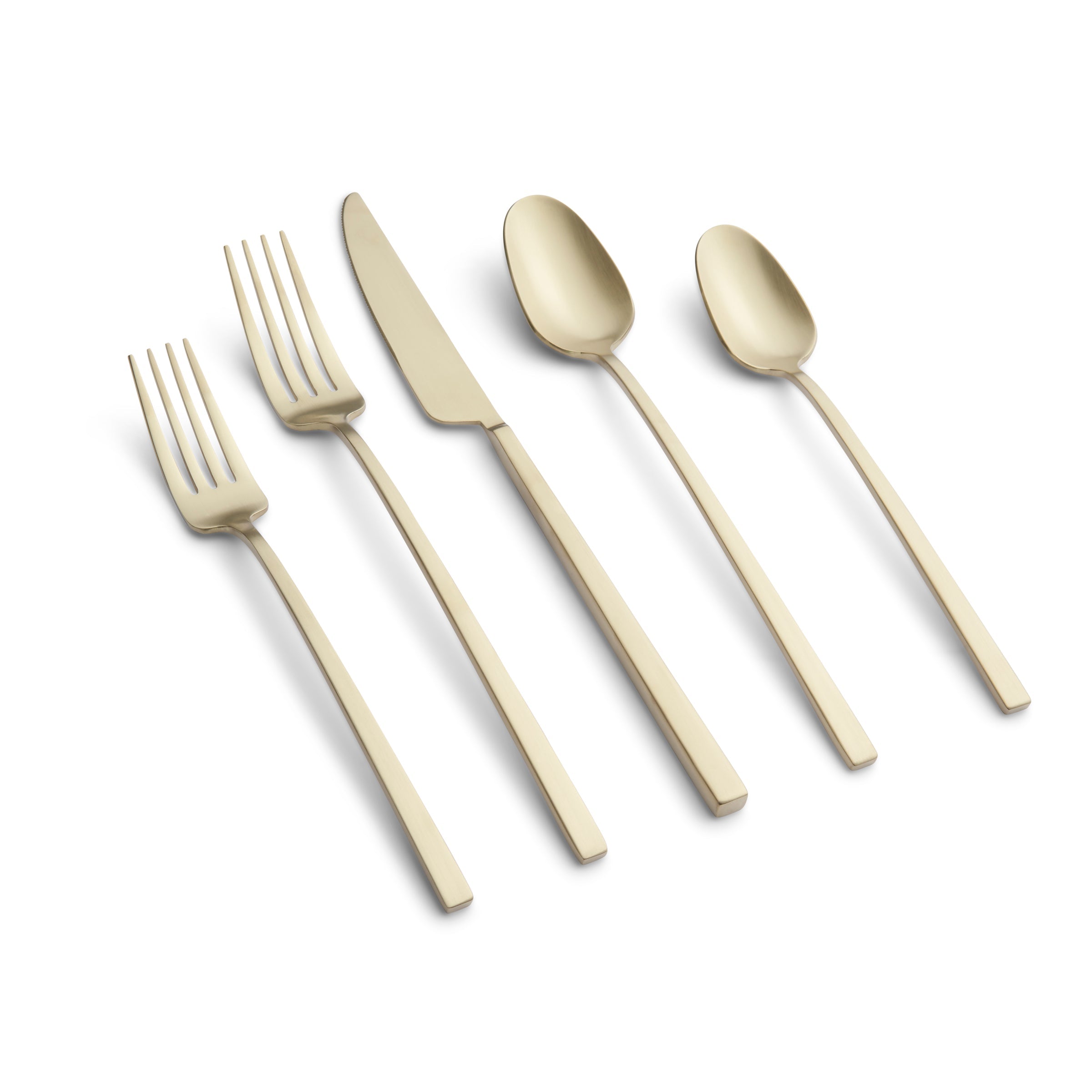 Damaris Champagne Satin 20-Piece Flatware Set - Image 3